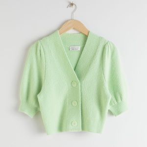 & Other Stories Crop Mint Green Sweater
